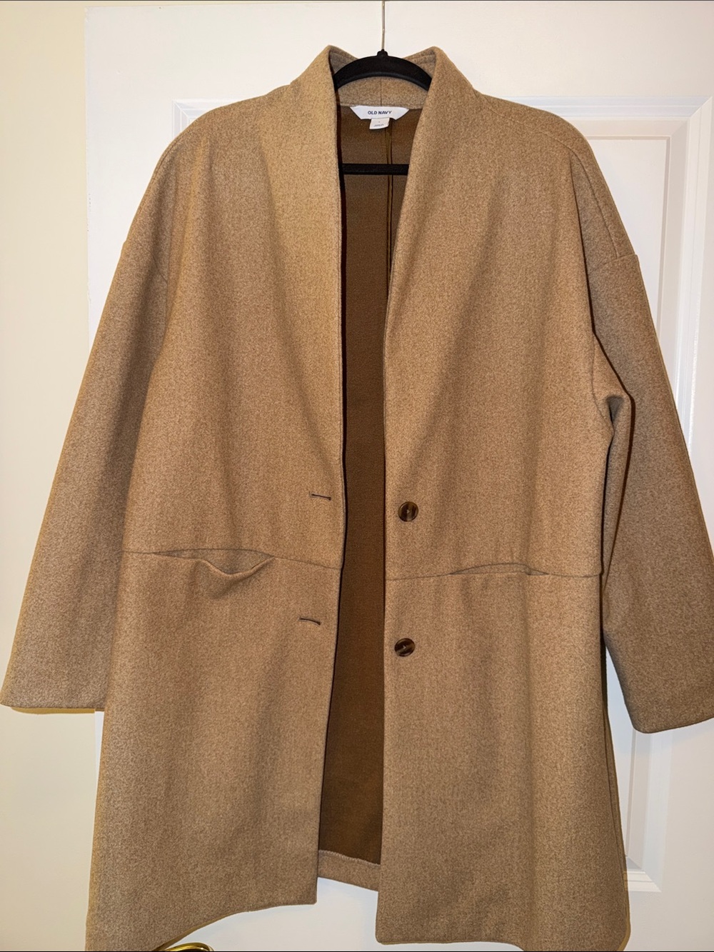 Tan/ Camel Open-Front Lie Pea Coat